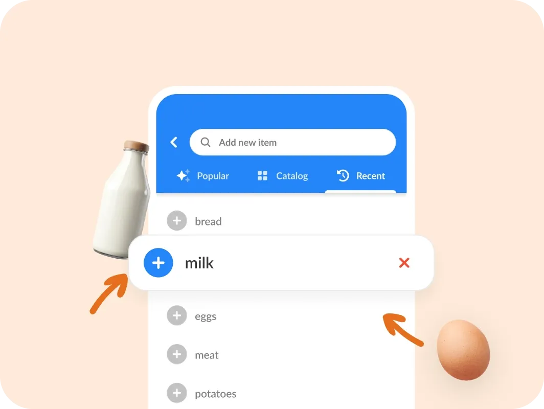 Suggestions from popular items and your shopping history