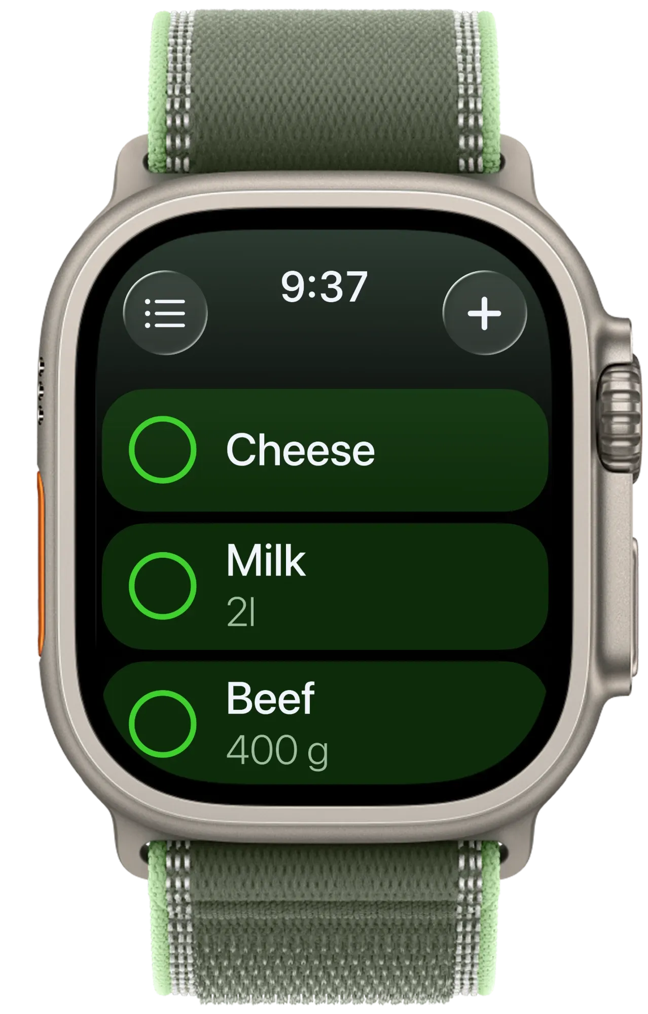 Listonic Apple Watchille