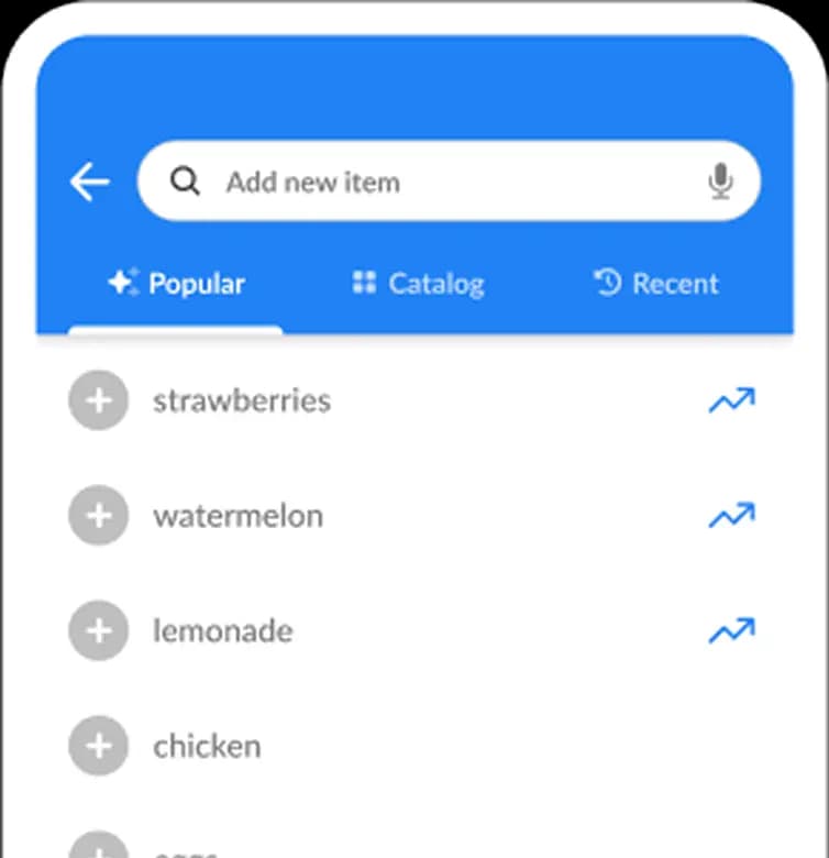 Produtos do histórico de compras
