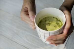 healthy breakfast - green tea
