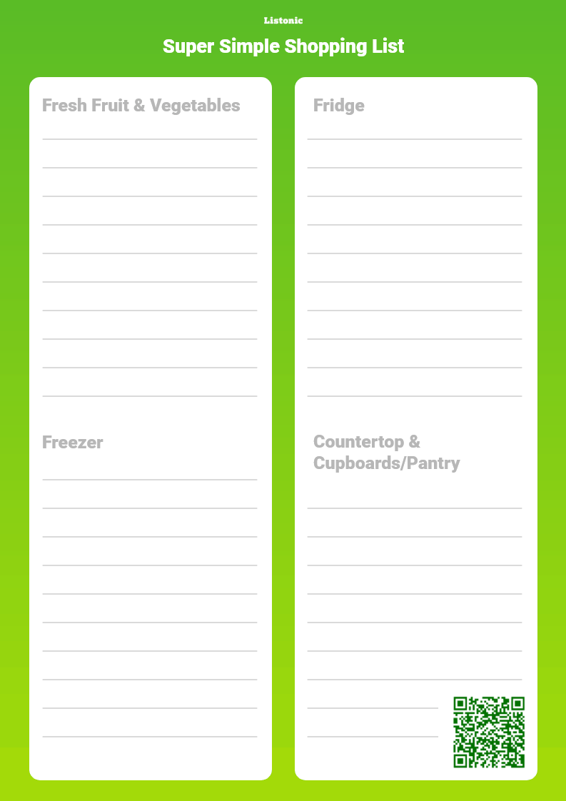 Make Your Own Printable Grocery List Template - Listonic