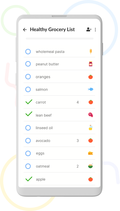 healthy grocery list mock up