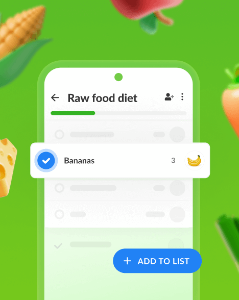 Raw food diet listonic screen